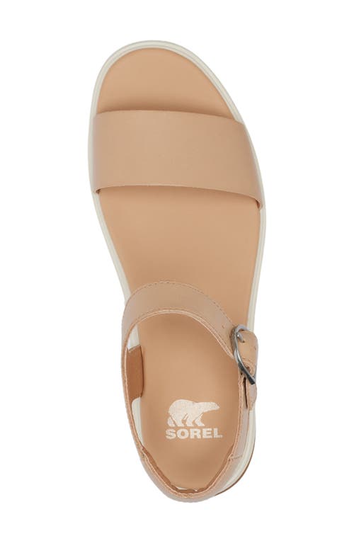 Sorel Dayspring Leather Ankle-strap Comfort Sandals In Honest Beige/chalk
