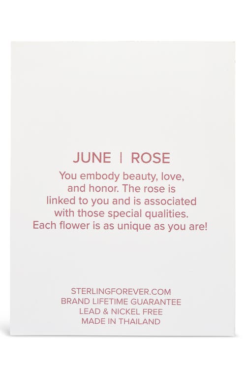 Sterling Forever Birth Flower Pendant Necklace In Silver/june