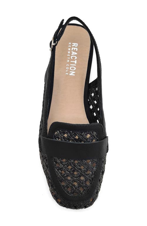 Reaction Kenneth Cole Enrica Raffia Slingback Flat In Black Raffia
