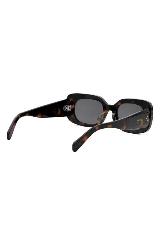 Shop Celine Bold 3 Dots 51mm Rectangular Sunglasses In Dark Havana / Smoke