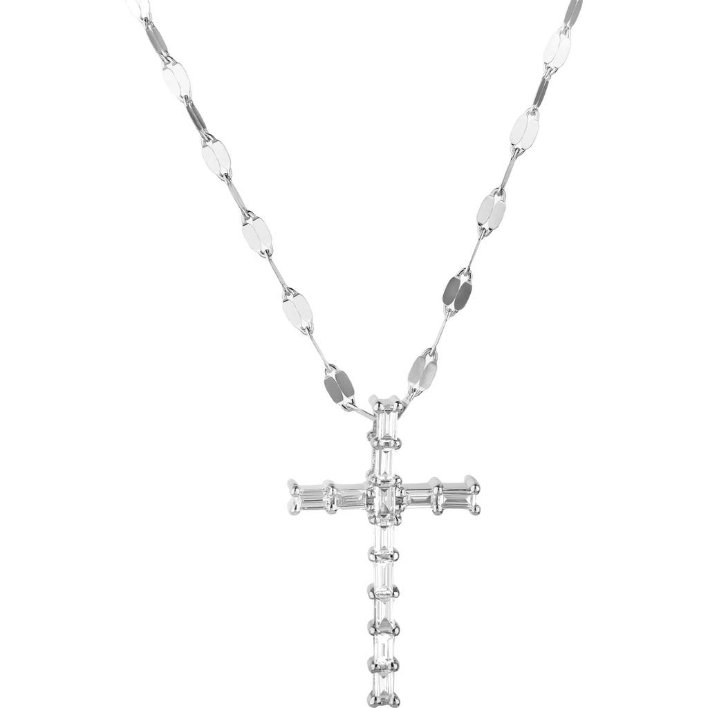 LANA LANA BAGUETTE DIAMOND CROSS PENDANT NECKLACE