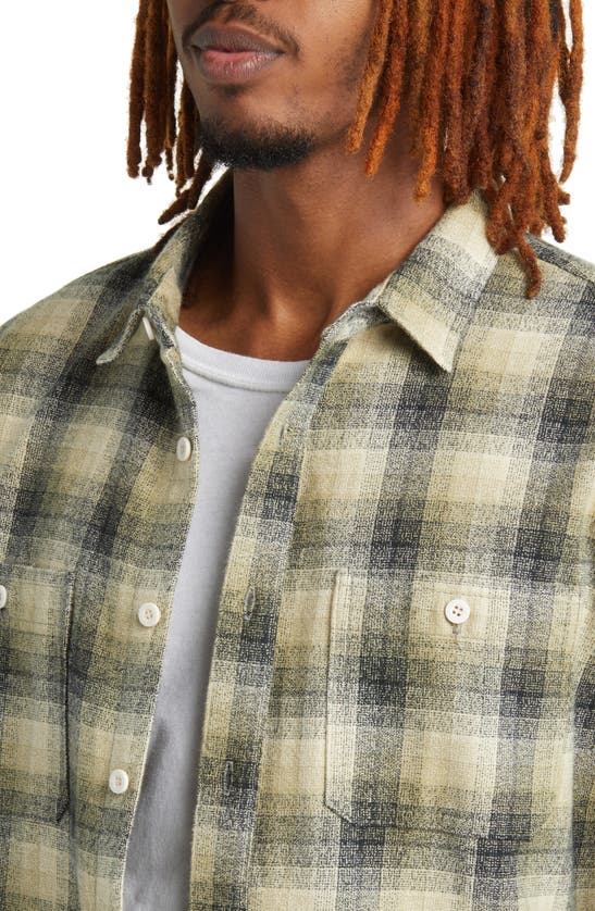 Shop One Of These Days San Marcos Plaid Flannel Button-up Shirt In Olive