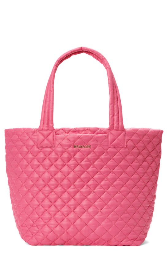 Shop Mz Wallace Medium Metro Deluxe Quilted Nylon Tote In Zinnia