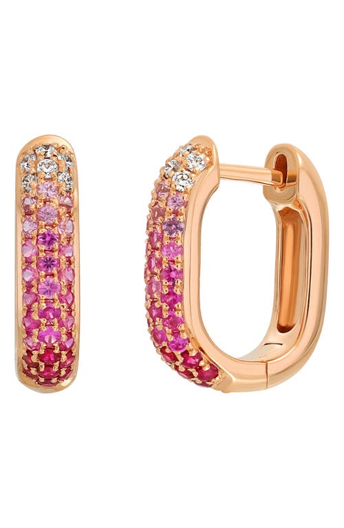 El Mar Pavé Huggie Hoop Earrings in Rose Gold/Diamond