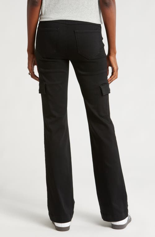 1822 Denim Over The Bump Cargo Bootcut Maternity Pants In Black
