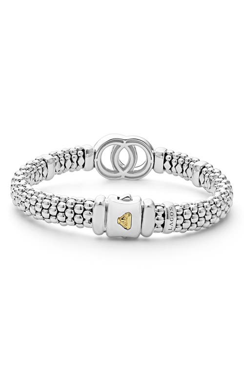 Lagos Signature Caviar Interlock Circle Bracelet In Silver