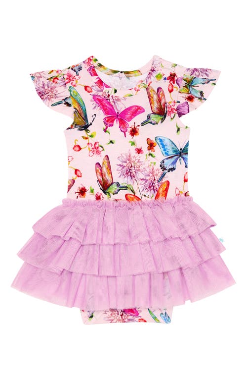 Posh Peanut Watercolor Butterfly Ruffle Cap Sleeve Tulle Tutu Dress Pink at Nordstrom,
