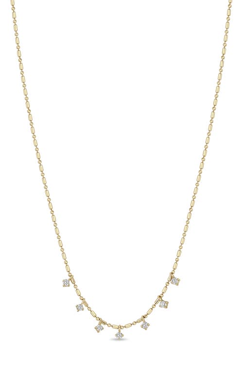 Zoë Chicco 14k Yellow Gold Prong Diamonds Diamond Dangle Collar Necklace, 16 In 14k Yellow Gold