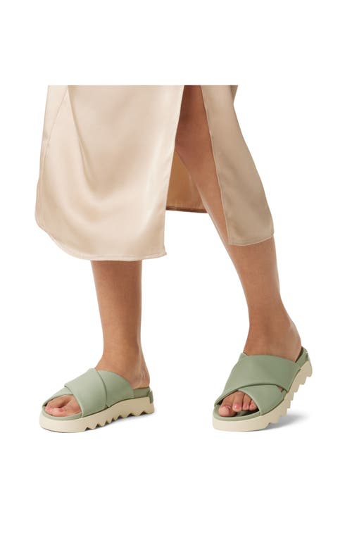 Shop Sorel Vibe Slide Sandal In Safari/honey White