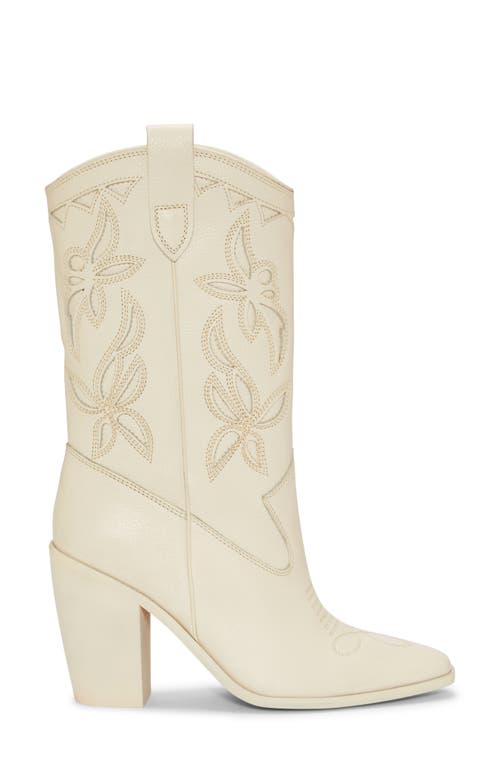 Shop Vince Camuto Alisah Square Toe Western Boot In Rich Cream