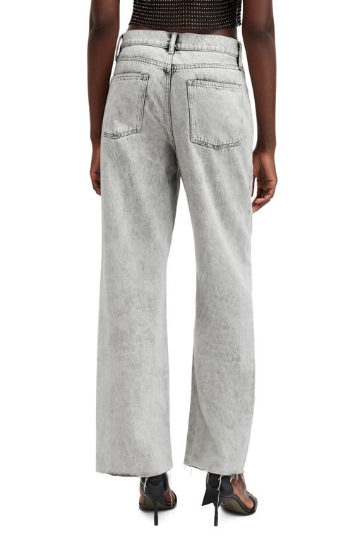 Shop Allsaints Wendel Raw Hem Ankle Straight Leg Jeans In Anthracite Grey