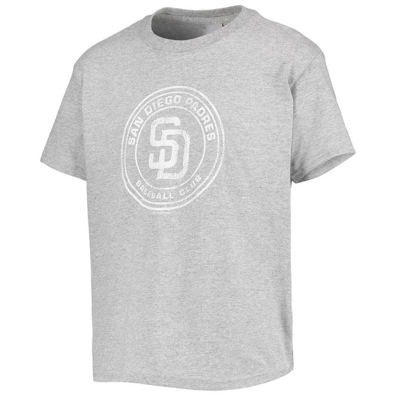 Shop Soft As A Grape San Diego Padres Youth Distressed Logo T-shirt In Gray