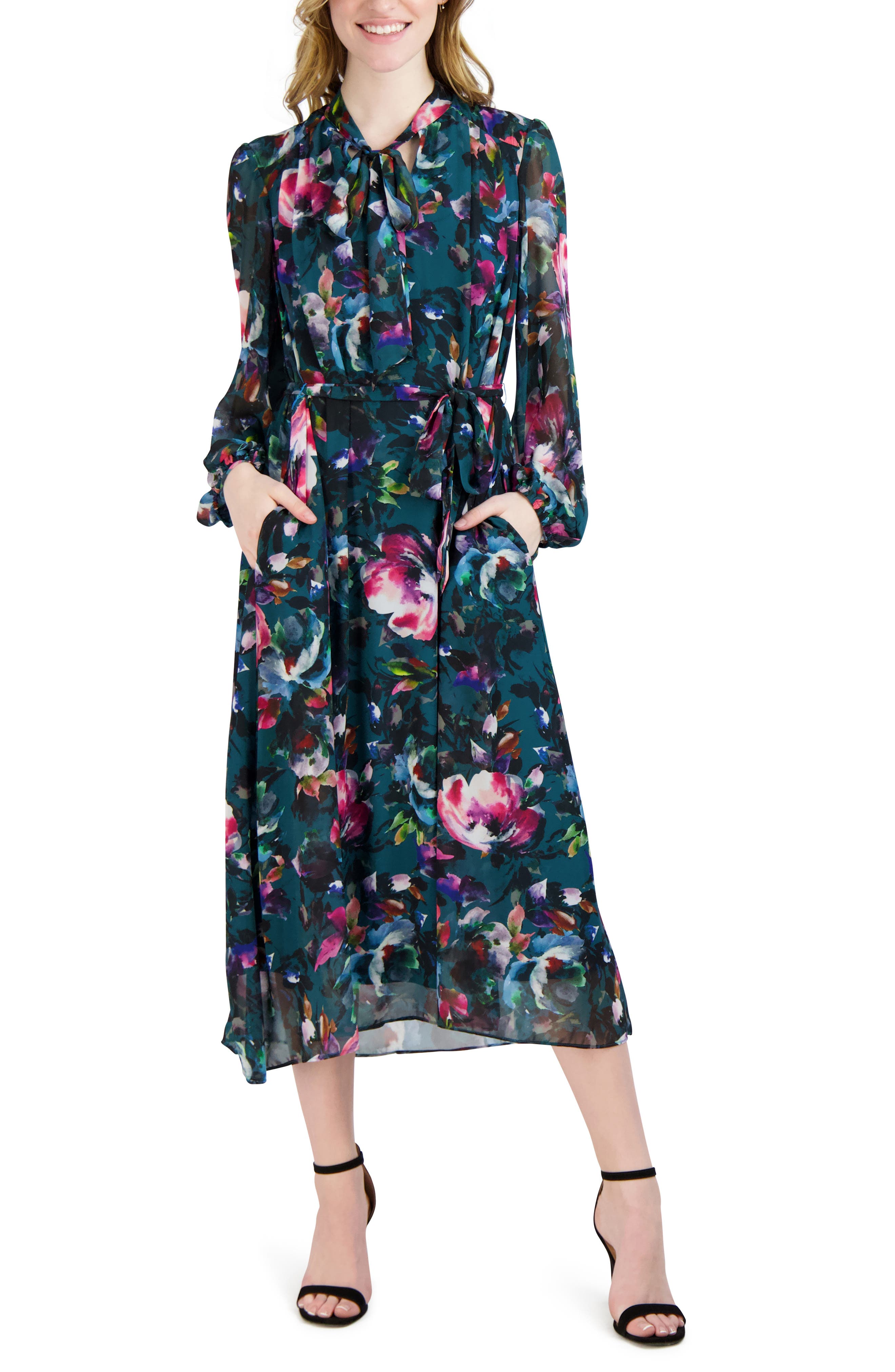 donna floral midi dress