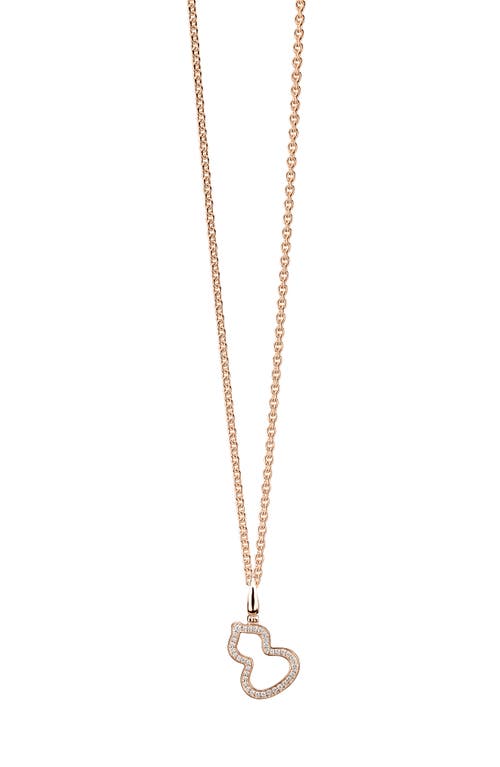 Small Wulu Diamond Pendant Necklace in Rose Gold