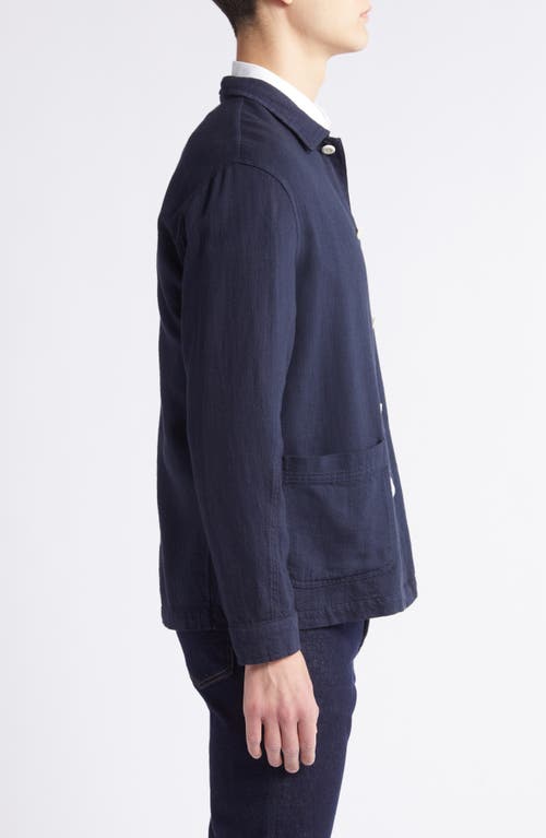 Shop Rails Ambrose Cotton & Linen Shirt Jacket In Deep Meridian