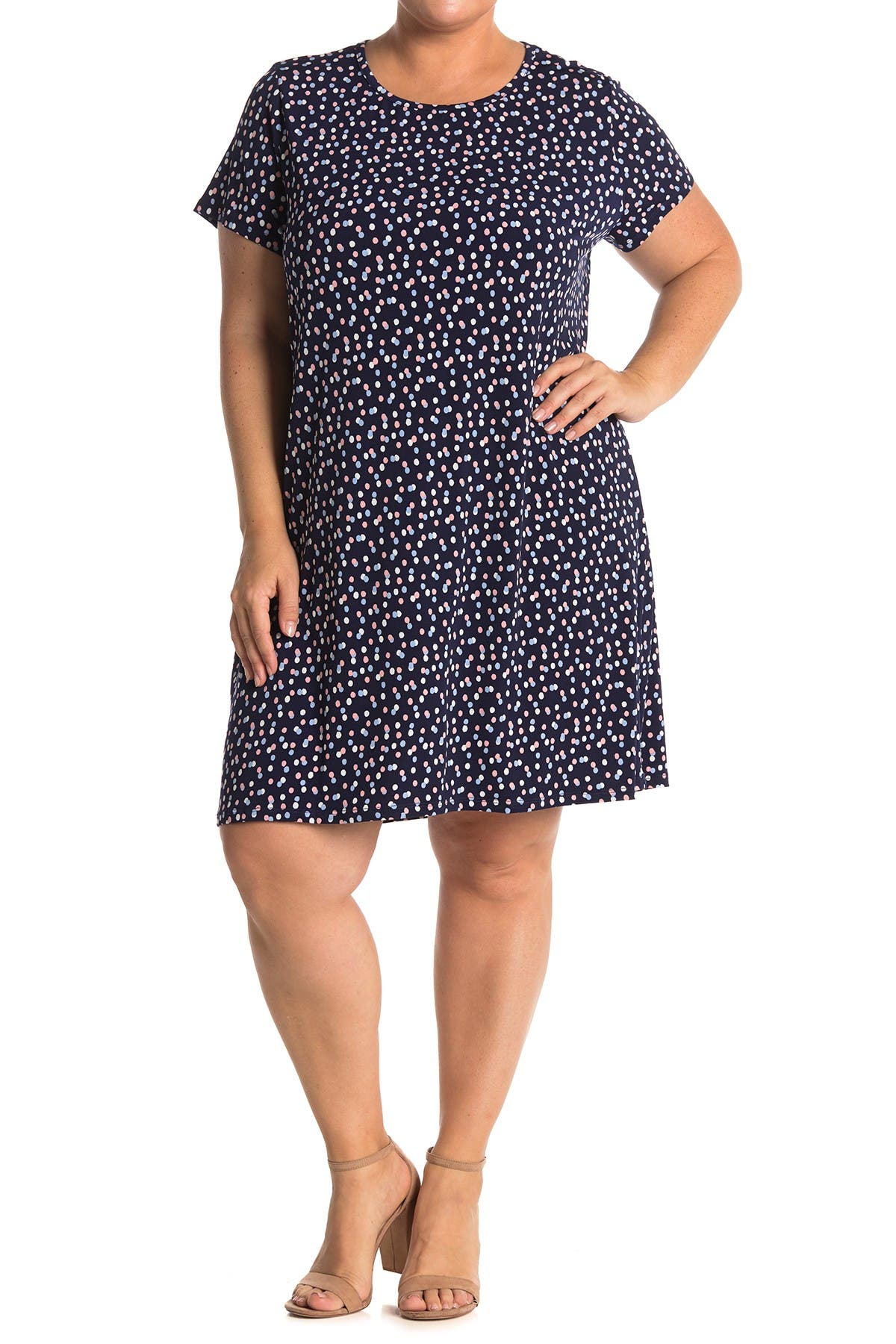 dotted shirt dress