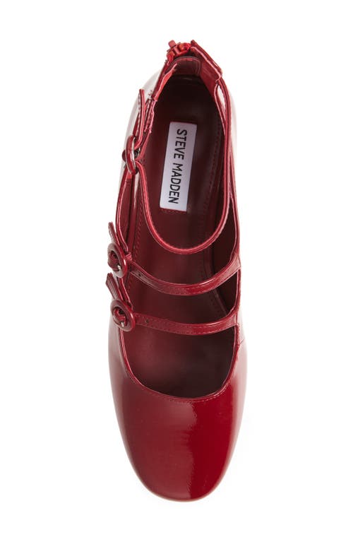 Steve Madden Scottie Mary Jane Ankle Strap Pump In Red Patent