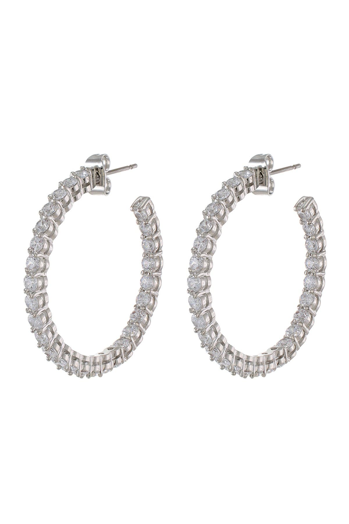 inside out cz hoop earrings