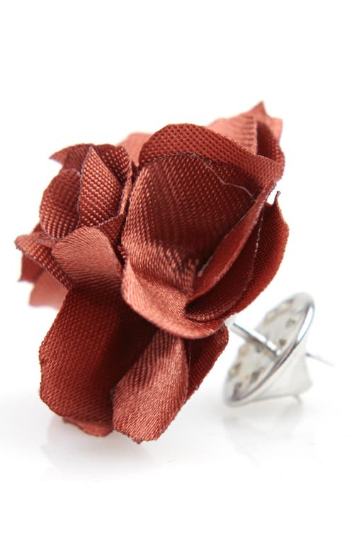 Shop Brooklyn Brigade Floral Lapel Pin In Terracotta