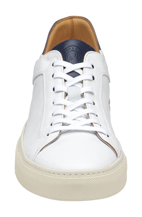 Shop Johnston & Murphy Collection Jared Lace-to-toe Sneaker In White Italian Calfskin