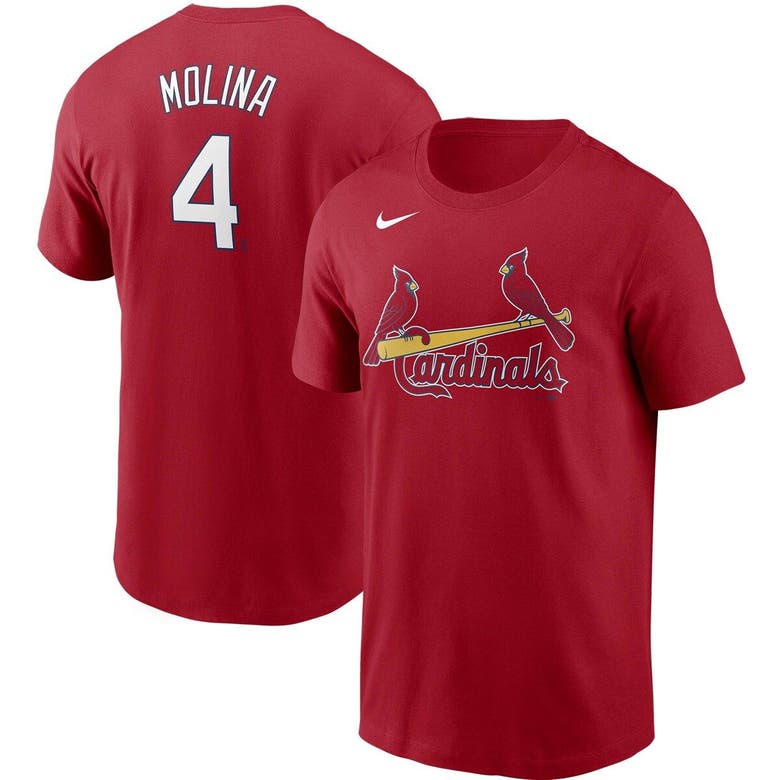 Men's Nike Yadier Molina Red St. Louis Cardinals Name & Number T-Shirt