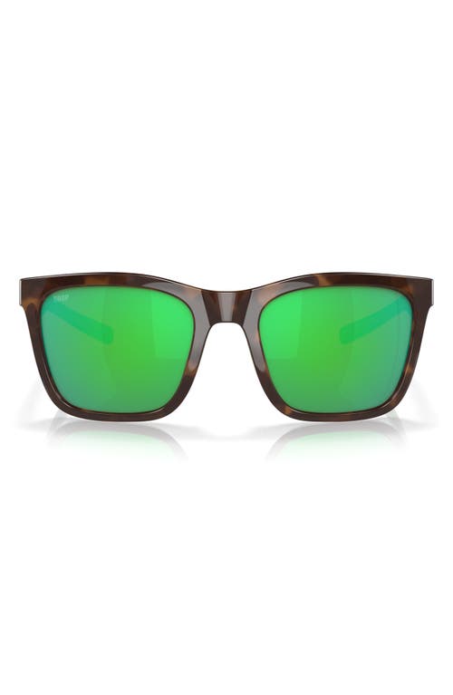 Costa Del Mar Panga 56mm Polarized Square Sunglasses in Green Mirror at Nordstrom