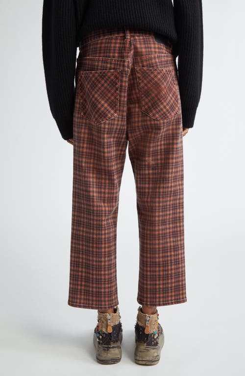 R13 Multicolor Boy Straight Jeans In Printed Auburn Plaid