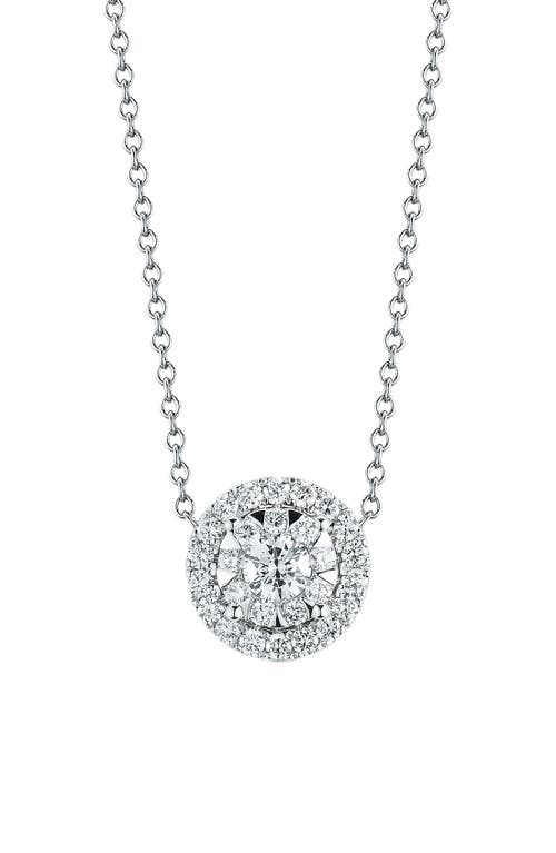 Sunburst Diamond Pendant Necklace in White Gold