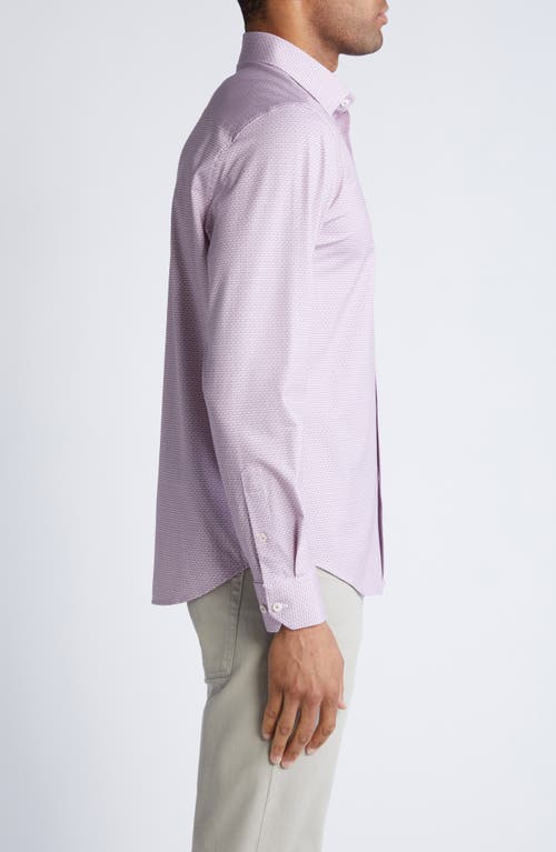 Shop Bugatchi James Ooohcotton® Micropattern Button-up Shirt In Magenta