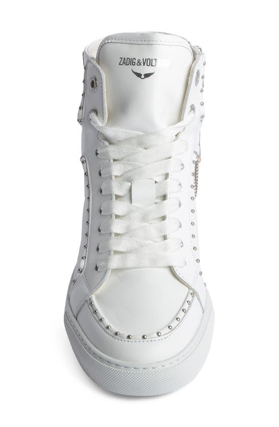 Shop Zadig & Voltaire High Flash Smooth Platform Sneaker In Blanc