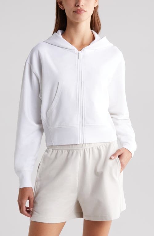 Shop Zella Swoop Full Zip Hoodie In White