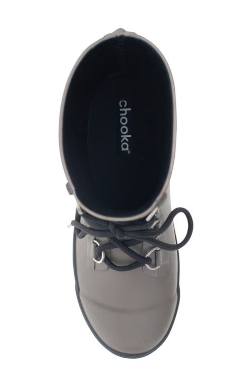 Chooka Ava Lace-up Ankle Rain Boot In Dark Taupe In Dark Taupe