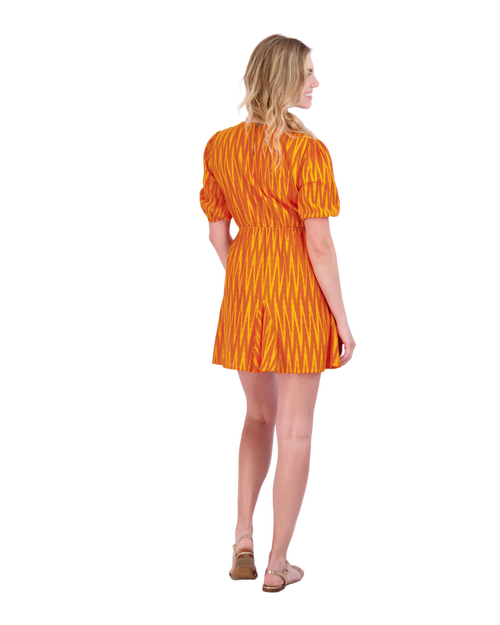 Mer St. Barth Gigi Mini Peplum Hem Dress In Sunset Ikat