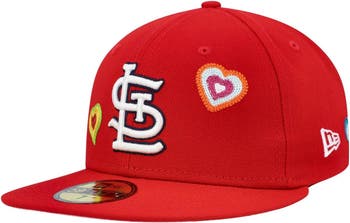 New Era Men's New Era Red St. Louis Cardinals Chain Stitch Heart 59FIFTY  Fitted Hat