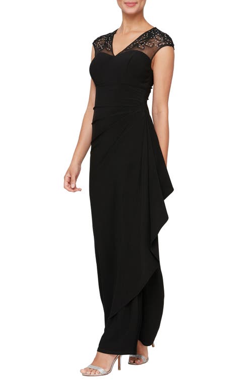 Alex Evenings Empire Waist Gown in Black at Nordstrom, Size 6P