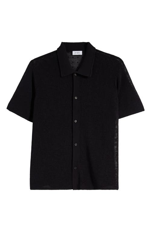 Shop Saturdays Surf Nyc Saturdays Nyc Kenneth Short Sleeve Mesh Button-up Shirt In Black