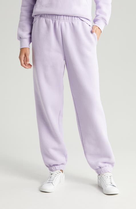 Moncler Ladies Purple Cotton Logo Sweatpants, Size Large  H10938H00011-809LC-605 - Apparel - Jomashop