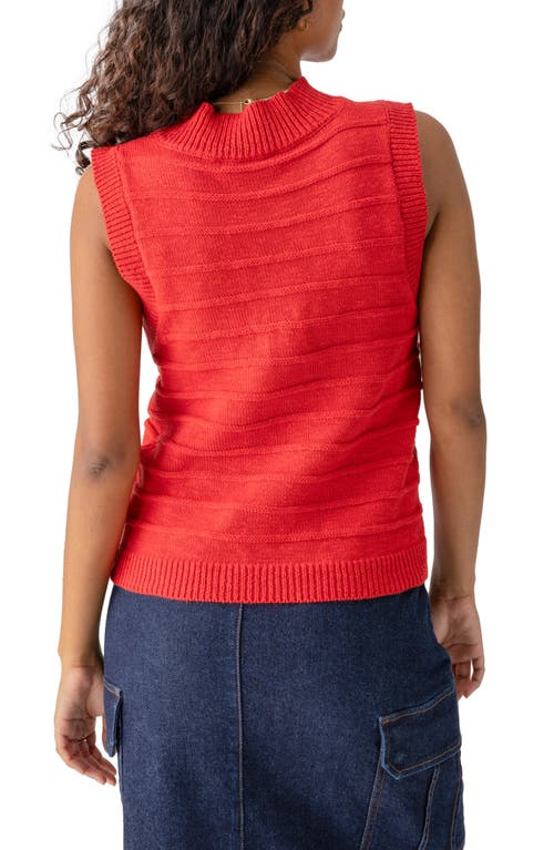 Shop Sanctuary Life Is Easy Sleeveless Cotton Mock Neck Sweater In Cherry Red