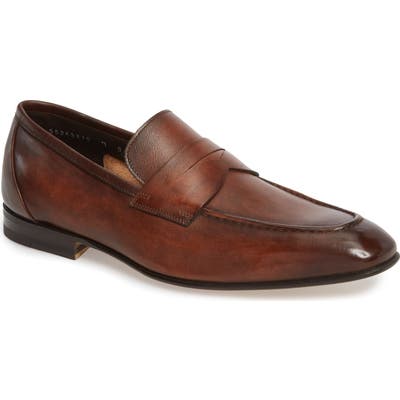 Santoni Gannon Penny Loafer, Brown