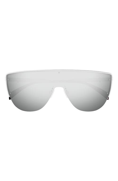 Alexander McQueen 99mm Oversize Mask Sunglasses in Silver at Nordstrom