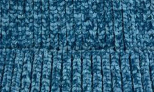 Marcus Adler Chenile Faux Fur Pompom Beanie In Blue