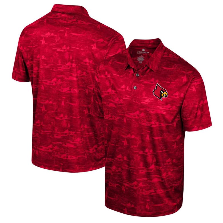 Shop Colosseum Red Louisville Cardinals Daly Print Polo