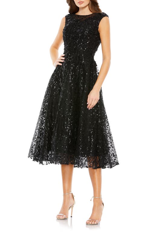 Shop Mac Duggal Sequin Fit & Flare Cocktail Dress In Black