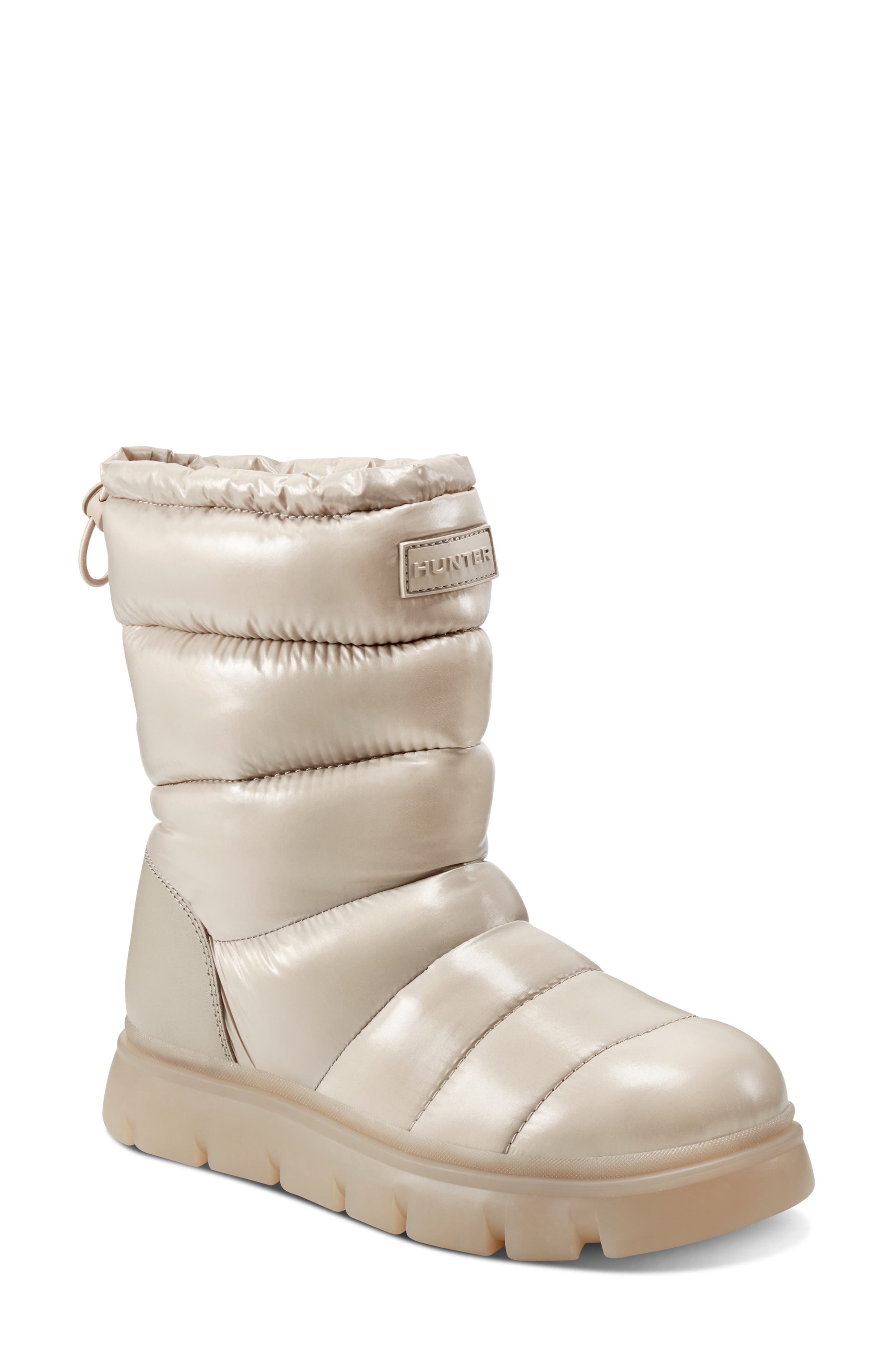 Hunter Maribel Insulated Waterproof Snow Bootie in Taupe 