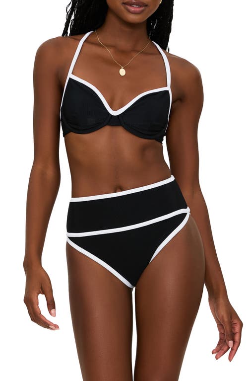 Shop Beach Riot Kori Colorblock Underwire Bikini Top In Black/white