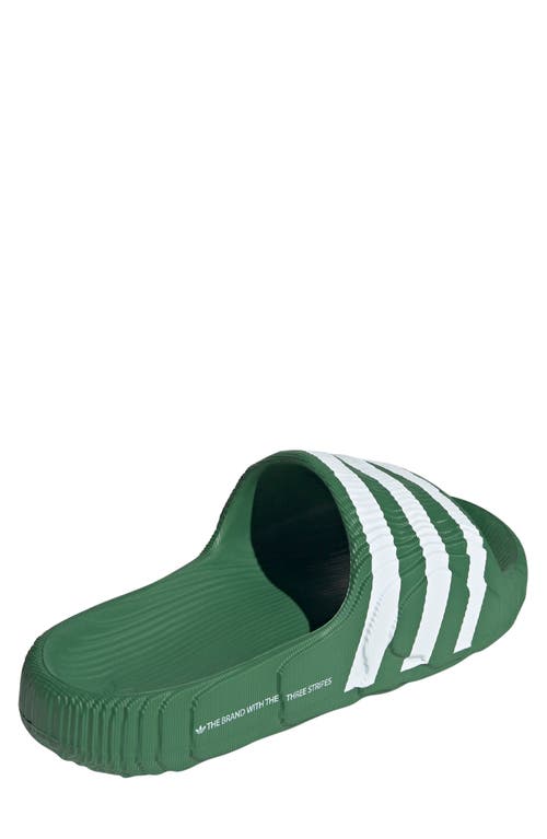 Shop Adidas Originals Adidas Adilette 22 Slide Sandal In Preloved Green/white/white