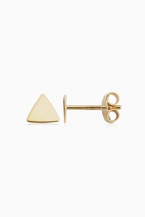 Shop Oradina 14k Yellow Gold Triangle Studs