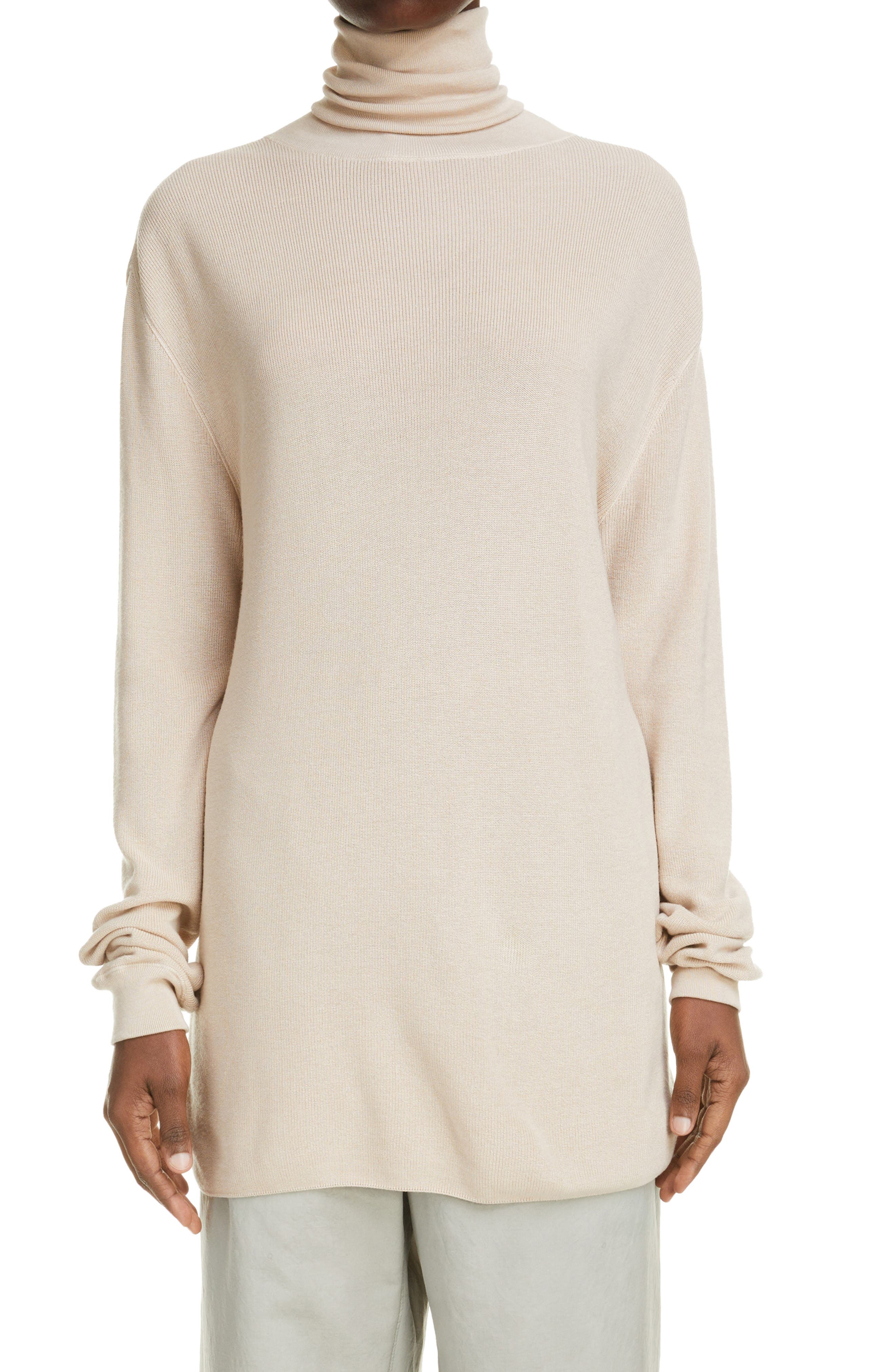 silk turtleneck sweater