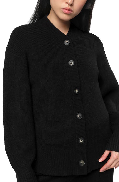 Shop Apparis Anderson Rib Cardigan In Noir