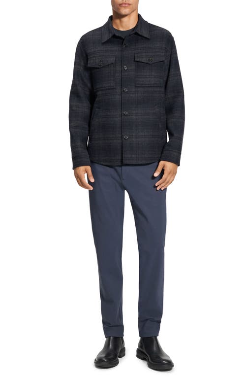 Theory Men's Wool-cashmere Plaid Overshirt In Baltic Multi